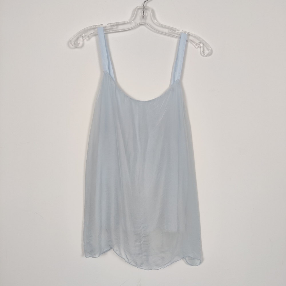 Bellambra Women's Silk Blend Tank Top Blouse in Light Blue Size Medium Dainty